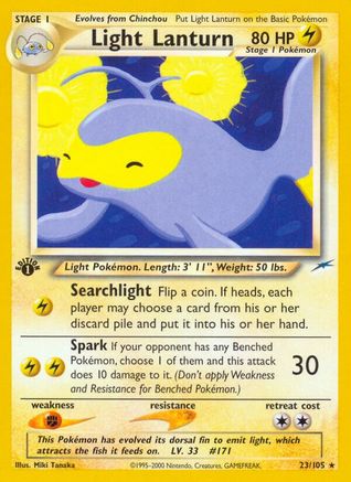 Light Lanturn 023/105 - 1st Edition Neo Destiny