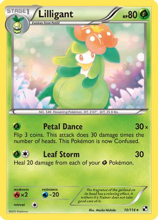 Lilligant 010/114 - Reverse Holofoil Black and White