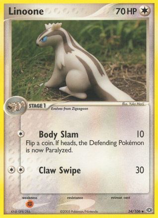 Linoone 034/106 - Reverse Holofoil Emerald