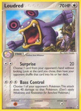 Loudred 023/100 - Reverse Holofoil Crystal Guardians