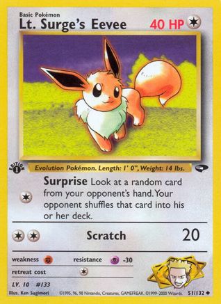 Lt. Surge's Eevee 051/132 - 1st Edition Gym Challenge