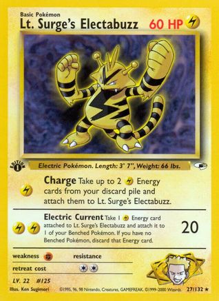 Lt. Surge's Electabuzz 027/132 - 1st Edition Gym Heroes