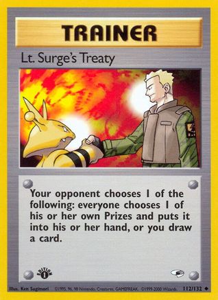 Lt. Surge's Treaty 112/132 - 1st Edition Gym Heroes