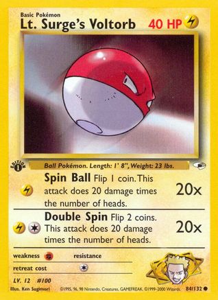 Lt. Surge's Voltorb 084/132 - 1st Edition Gym Heroes