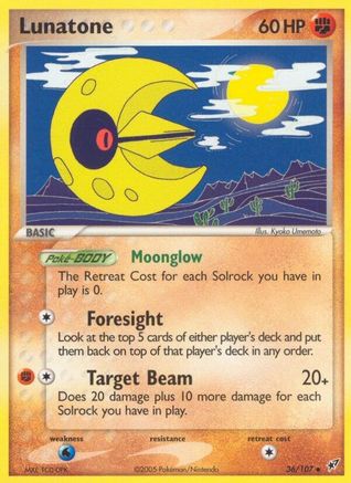 Lunatone 036/107 - Reverse Holofoil Deoxys
