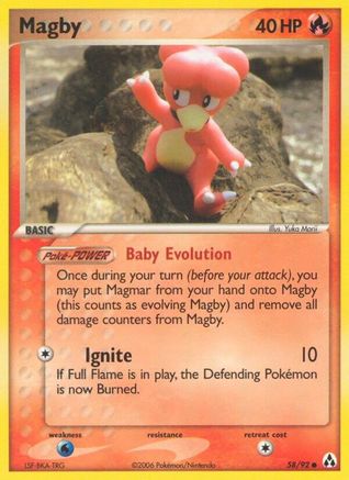 Magby 058/92 - Reverse Holofoil Legend Maker