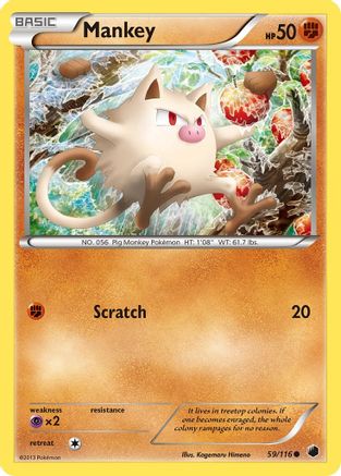 Mankey 059/116 - Reverse Holofoil Plasma Freeze
