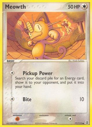 Meowth 077/113 - Reverse Holofoil Delta Species