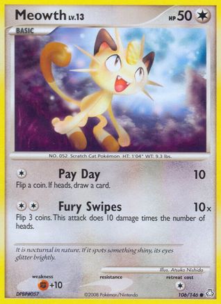 Meowth 106/146 - Reverse Holofoil Legends Awakened