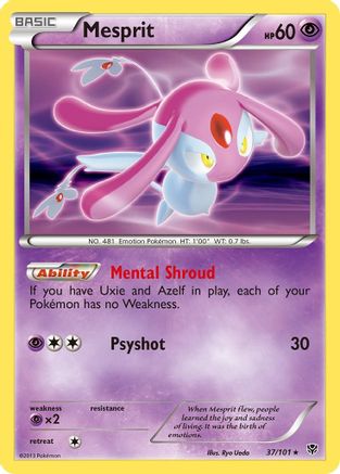 Mesprit 037/101 - Reverse Holofoil Plasma Blast