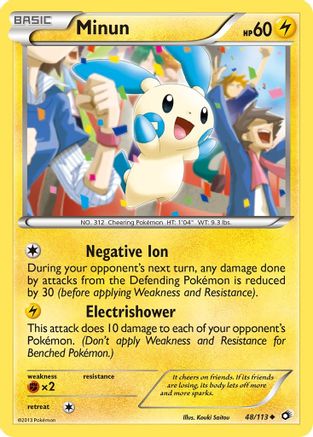 Minun 048/113 - Reverse Holofoil Legendary Treasures