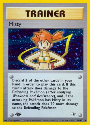Misty 018/132 - 1st Edition Holofoil Gym Heroes