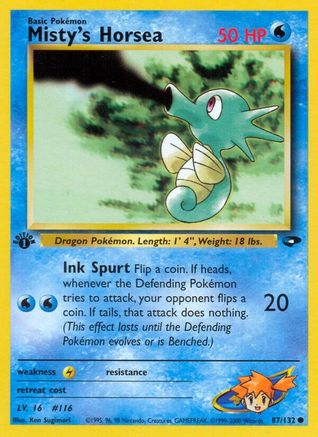 Misty's Horsea 087/132 - 1st Edition Gym Challenge