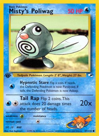 Misty's Poliwag 087/132 - 1st Edition Gym Heroes