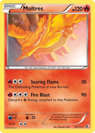 Moltres 022/113 - Reverse Holofoil Legendary Treasures
