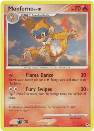 Monferno 056/130 - Reverse Holofoil Diamond and Pearl