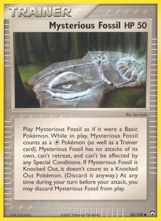 Mysterious Fossil 085/108 - Reverse Holofoil Power Keepers