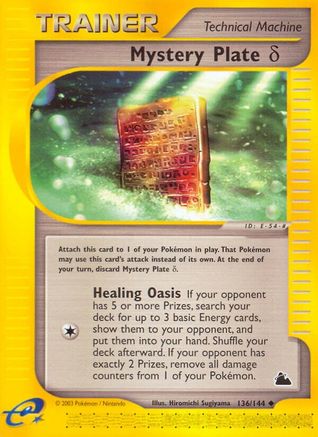 Mystery Plate Delta 136/144 - Reverse Holofoil Skyridge