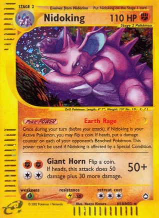 Nidoking H18/H32 - Holofoil Aquapolis