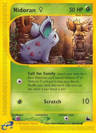 Nidoran F 081/144 - Reverse Holofoil Skyridge