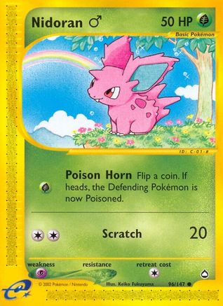 Nidoran M 096/147 - Reverse Holofoil Aquapolis