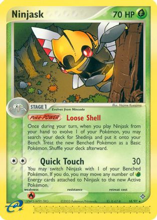 Ninjask 018/97 - Reverse Holofoil Dragon