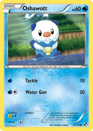 Oshawott 027/114 - Reverse Holofoil Black and White