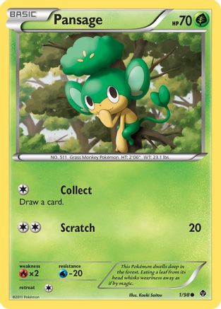 Pansage 001/98 - Reverse Holofoil Emerging Powers
