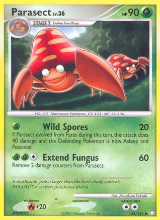 Parasect 058/123 - Reverse Holofoil Mysterious Treasures