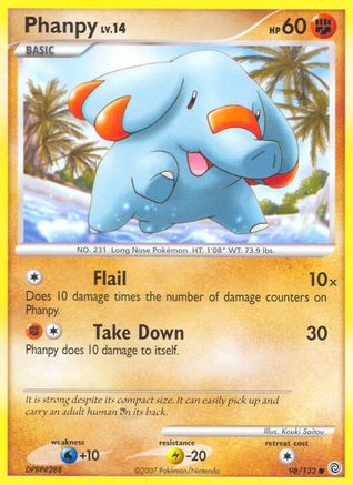 Phanpy 098/132 - Reverse Holofoil Secret Wonders
