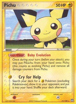 Pichu 021/108 - Reverse Holofoil Power Keepers