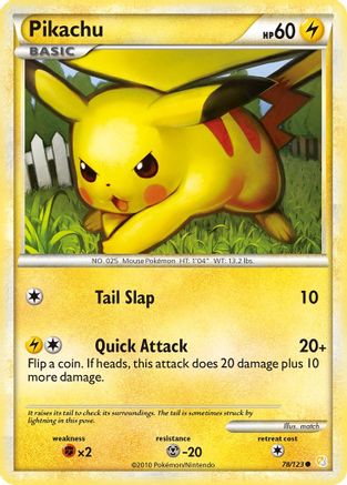 Pikachu 078/123 - Reverse Holofoil HeartGold SoulSilver