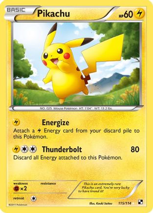 Pikachu 115/114 - Holofoil Black and White