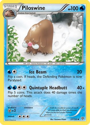 Piloswine 027/135 - Reverse Holofoil Plasma Storm