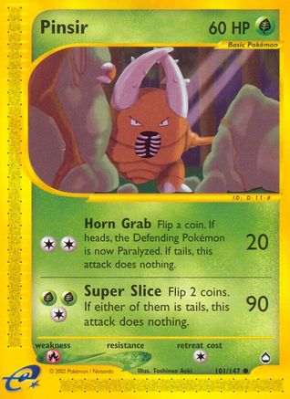 Pinsir 101/147 - Reverse Holofoil Aquapolis