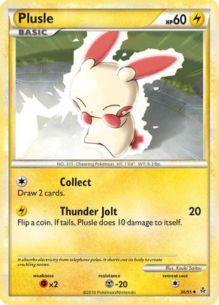 Plusle 036/95 - Reverse Holofoil Unleashed