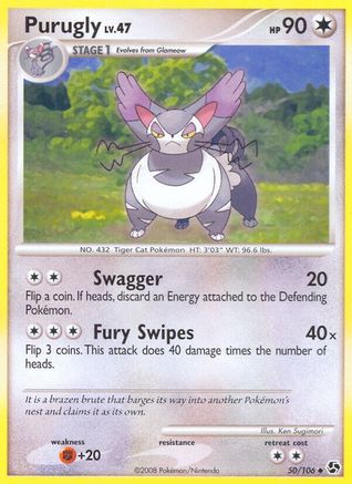 Purugly 050/106 - Reverse Holofoil Great Encounters