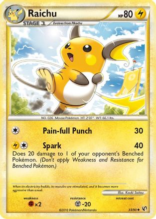 Raichu 033/90 - Reverse Holofoil Undaunted