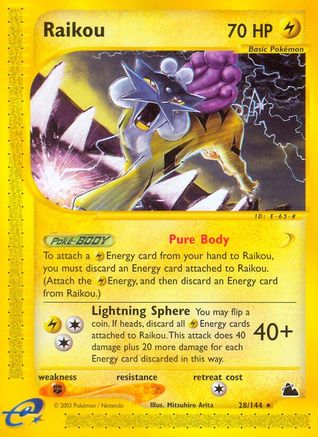 Raikou 028/144 - Reverse Holofoil Skyridge