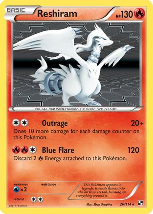 Reshiram 026/114 - Reverse Holofoil Black and White