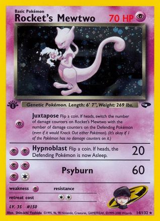 Rocket's Mewtwo 014/132 - 1st Edition Holofoil Gym Challenge
