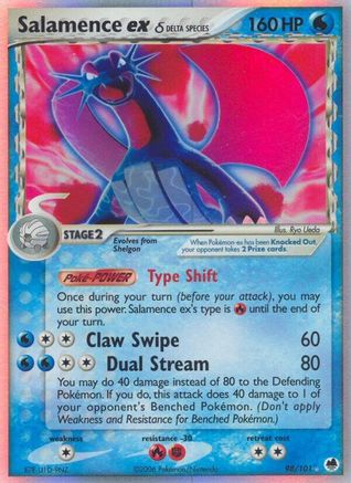 Salamence ex (Delta Species) 098/101 - Holofoil Dragon Frontiers
