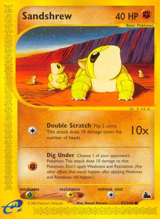 Sandshrew 092/144 - Reverse Holofoil Skyridge