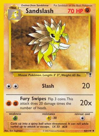 Sandslash 062/110 - Reverse Holofoil Legendary Collection