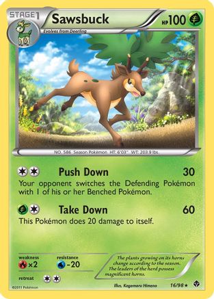 Sawsbuck 016/98 - Reverse Holofoil Emerging Powers