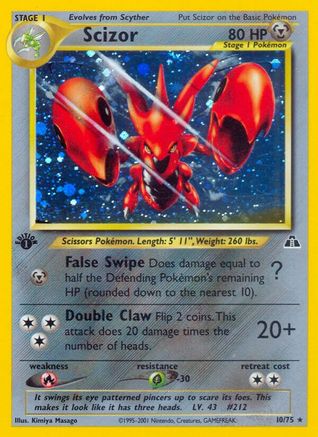 Scizor 010/75 - 1st Edition Holofoil Neo Discovery