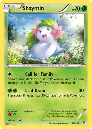 Shaymin 010/149 - Reverse Holofoil Boundaries Crossed