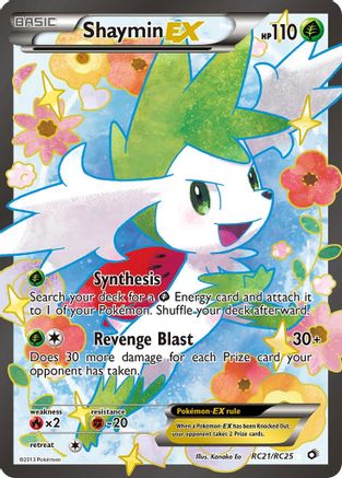 Shaymin EX (Full Art) RC21/RC25 - Holofoil Legendary Treasures Radiant Collection