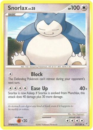 Snorlax 037/130 - Reverse Holofoil Diamond and Pearl