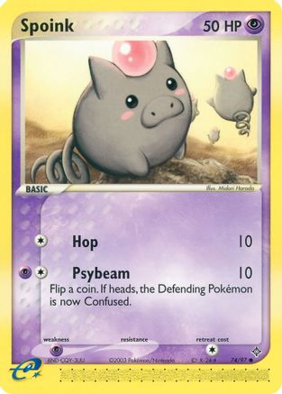 Spoink 074/97 - Reverse Holofoil Dragon